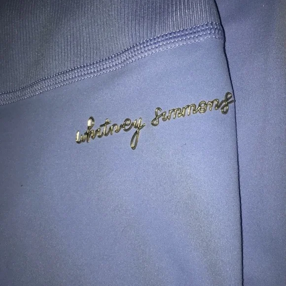 Whitney Simmons rib waist leggings in intense beautiful blue. - Picture 2 of 4